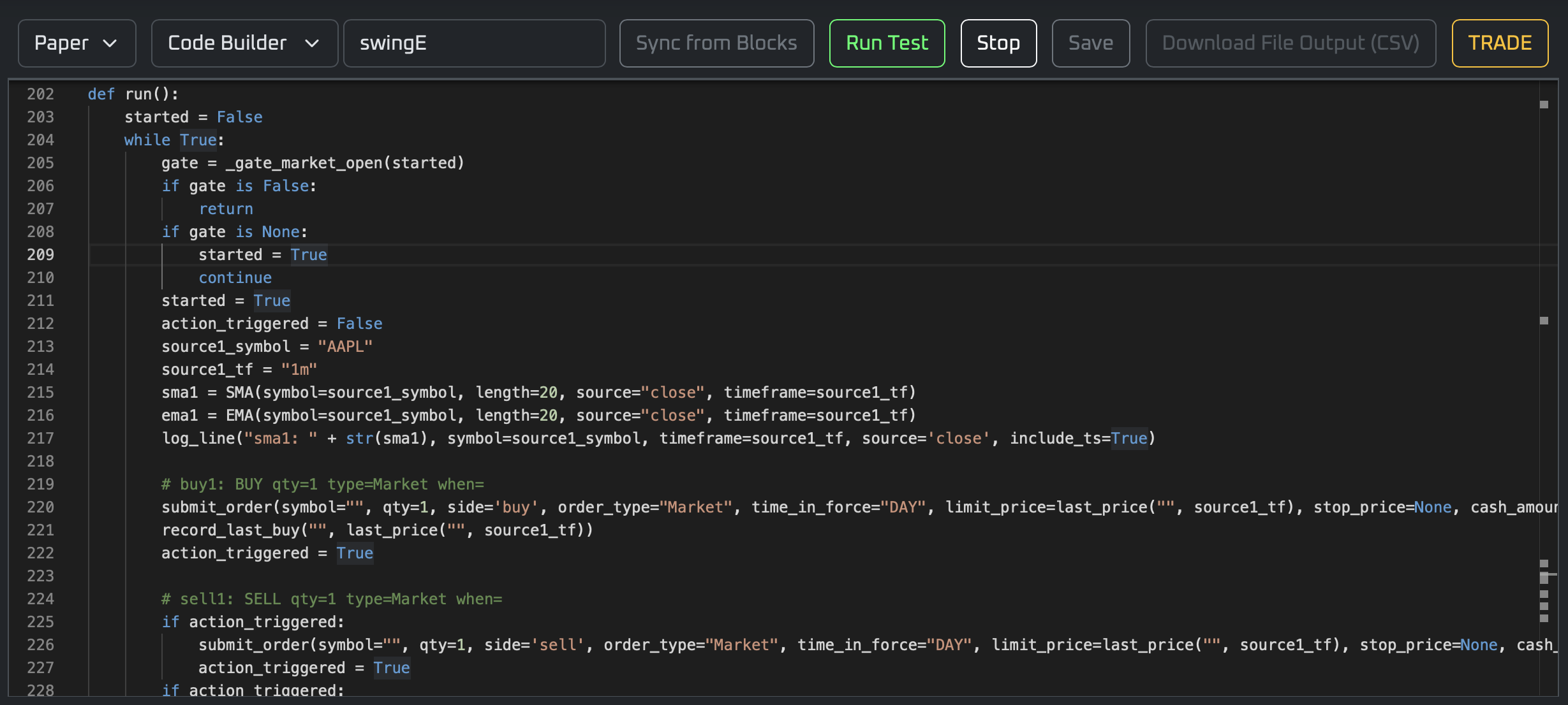 HypaValley code builder preview